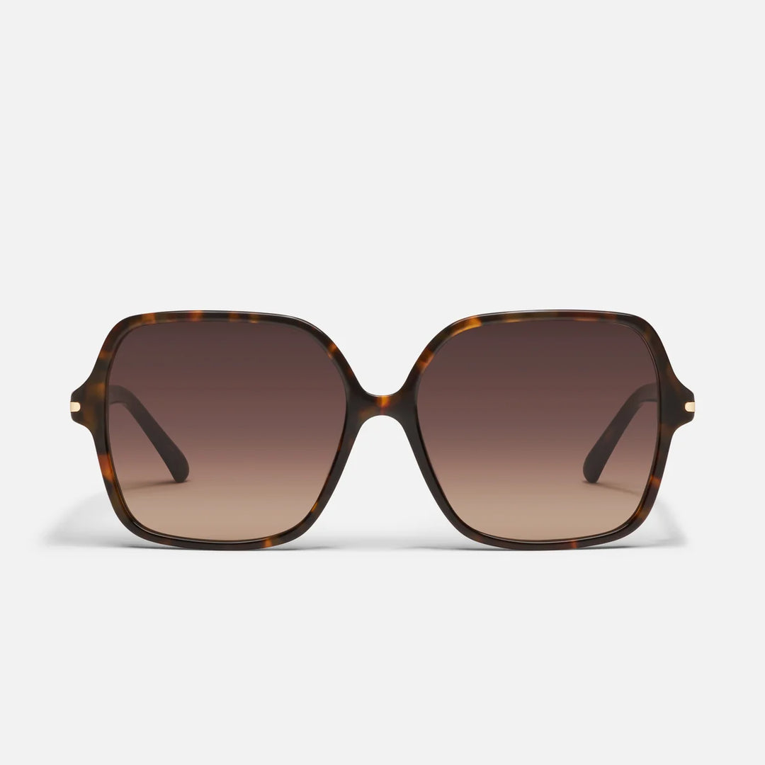 Press Tour Neutral Tortoise on Dark Fawn Lense Sunglasses