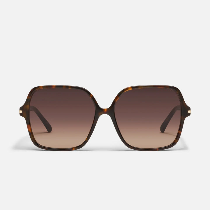 Press Tour Neutral Tortoise on Dark Fawn Lense Sunglasses