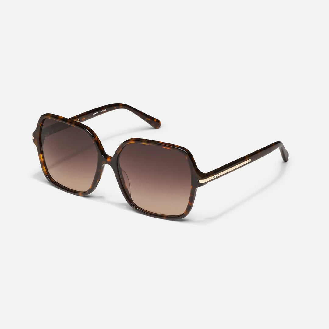 Press Tour Neutral Tortoise on Dark Fawn Lense Sunglasses