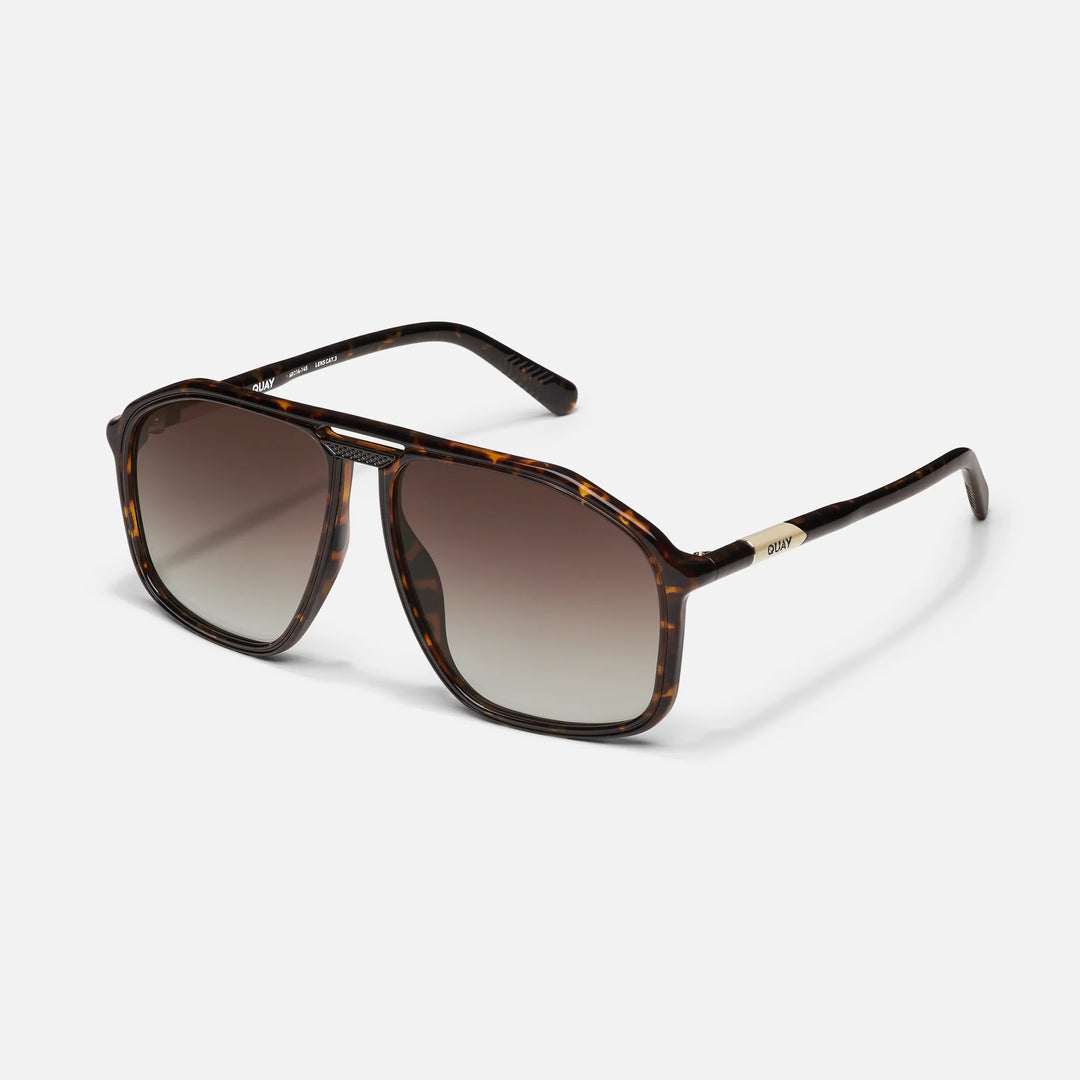 Quay Studio Sesh Sunglasses in Dark Tortoise/Brown Lens
