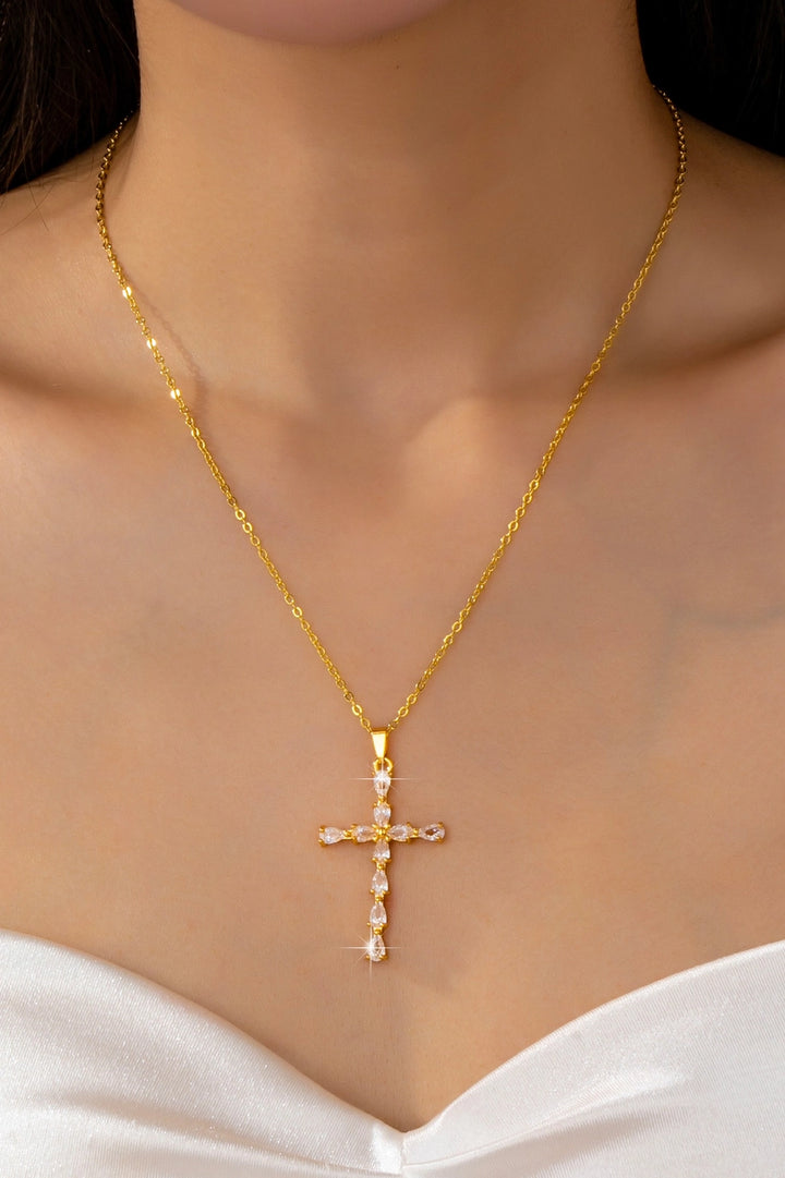 Crystal Cross Pendant Necklace
