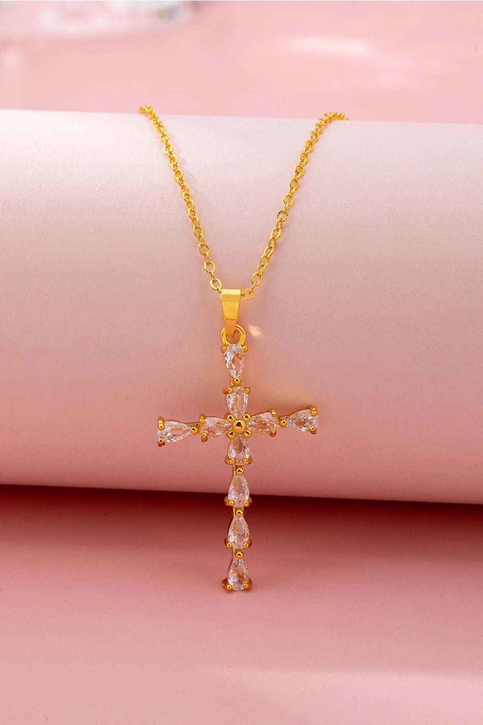 Crystal Cross Pendant Necklace