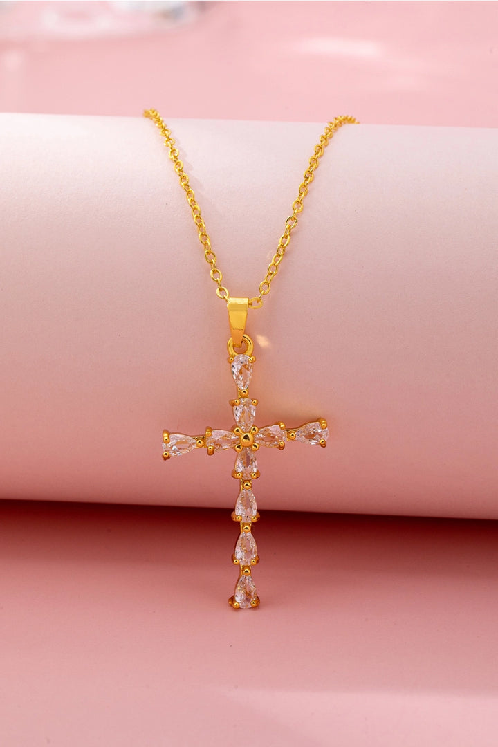 Crystal Cross Pendant Necklace