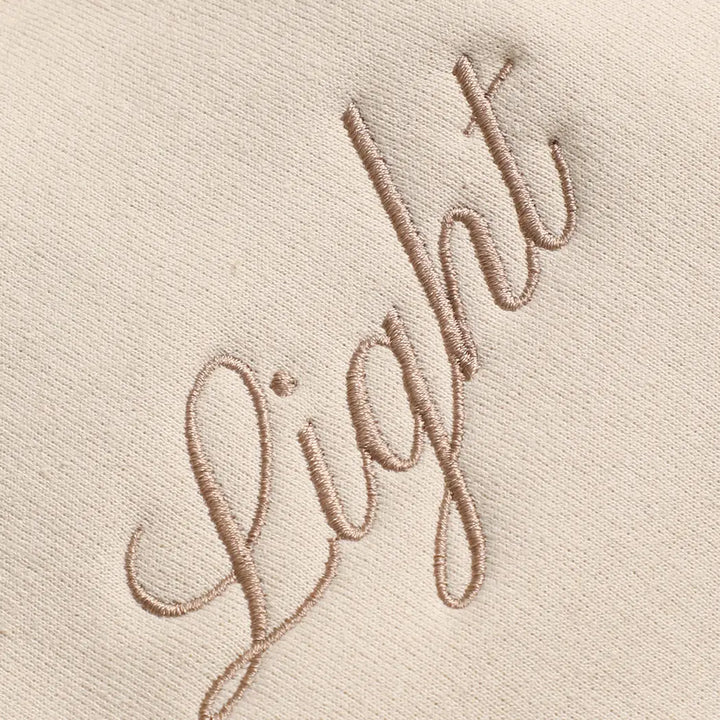 Be The Light Embroidered Sweatshirt in Sand