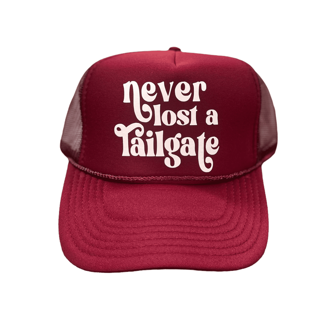 Never Lost A Tailgate Hat-Crimson