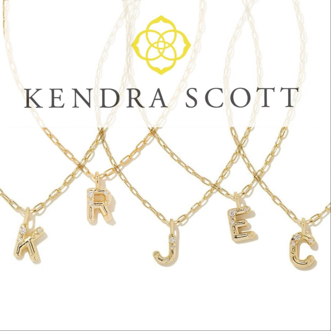 Kendra Scott CRYSTAL LTR PENDANT-GOLD
