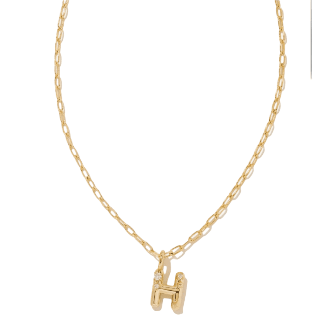 Kendra Scott CRYSTAL LTR PENDANT-GOLD