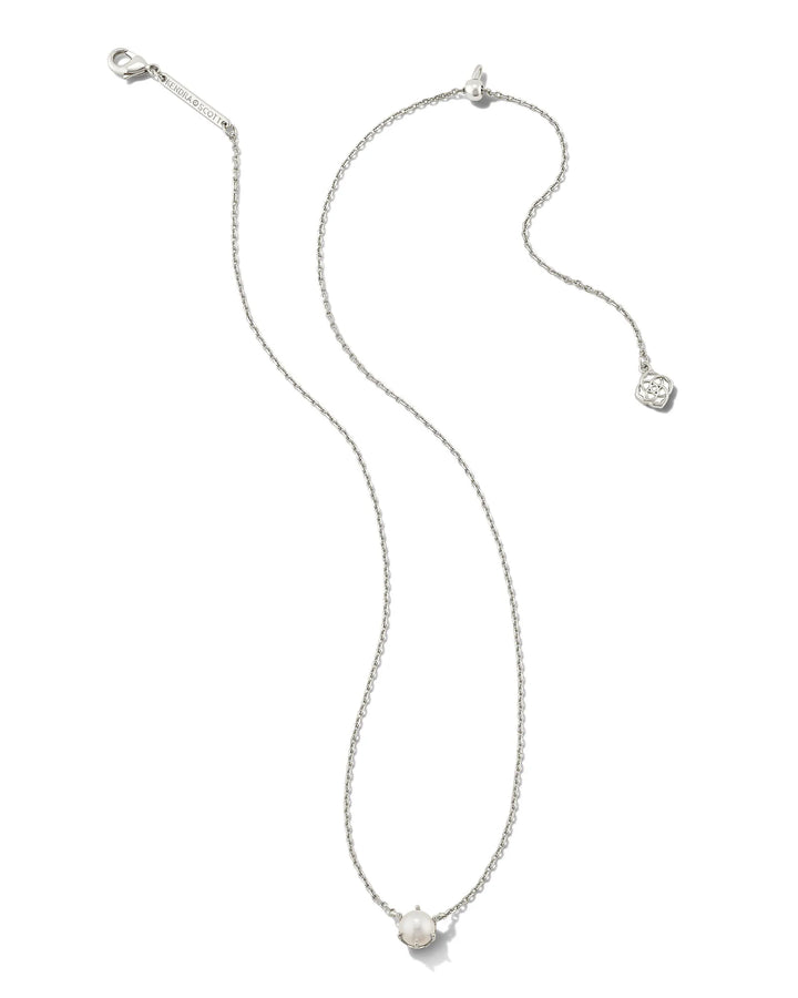 Kendra Scott-Ashton Silver Pendant Necklace in White Pearl