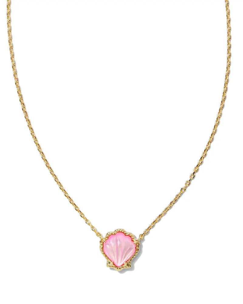 Kendra Scott Brynne Shell Pendant Necklace Blush Mother of Pearl in Gold