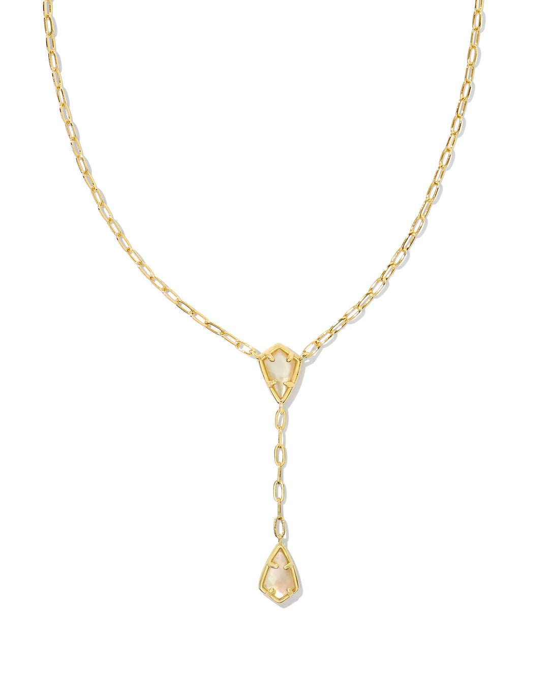 Kendra Scott Camry Y Necklace in Golden Abalone in Gold