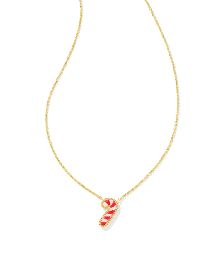 Kendra Scott Candy Cane Pendant Necklace in Ivory Mother of Pearl Gold