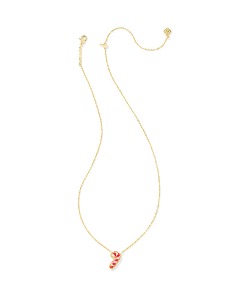 Kendra Scott Candy Cane Pendant Necklace in Ivory Mother of Pearl Gold