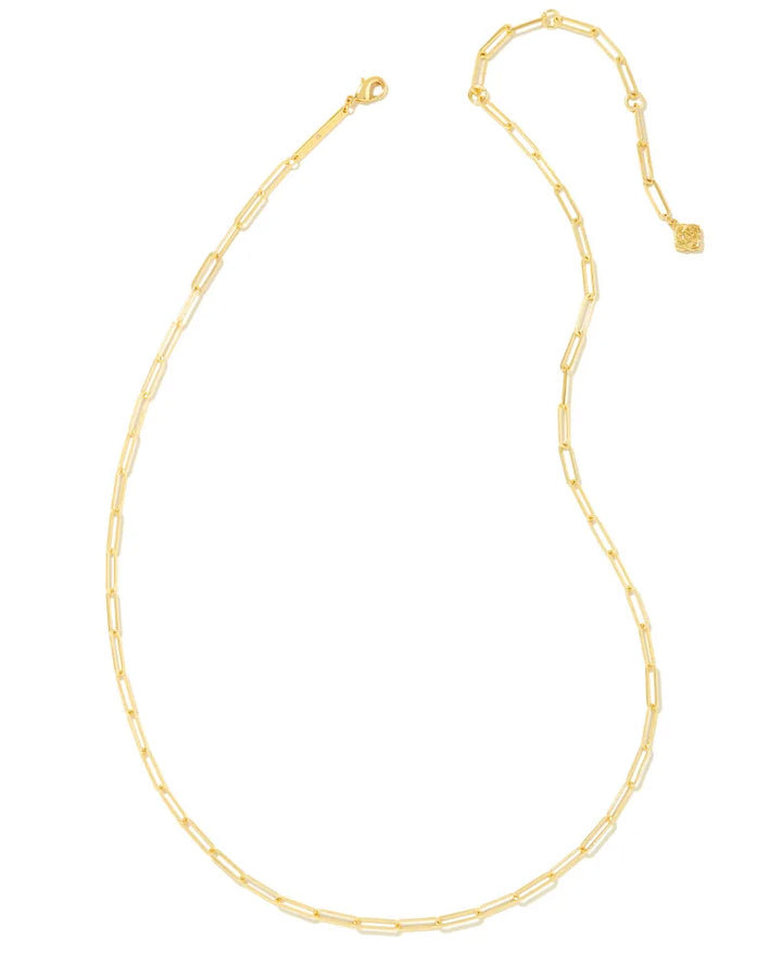 Kendra Scott Courtney Paperclip Necklace-Gold