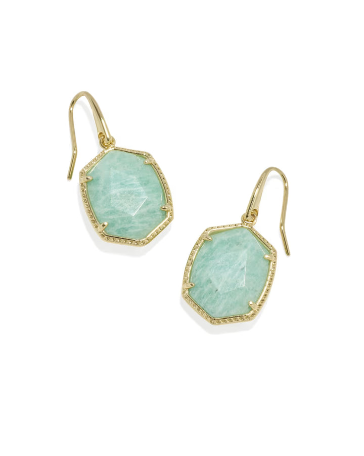 Kendra Scott Daphne Frame Drop Earring in Teal Amazonite on Gold