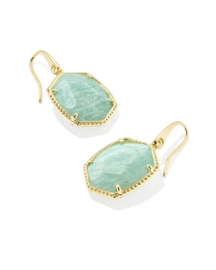 Kendra Scott Daphne Frame Drop Earring in Teal Amazonite on Gold
