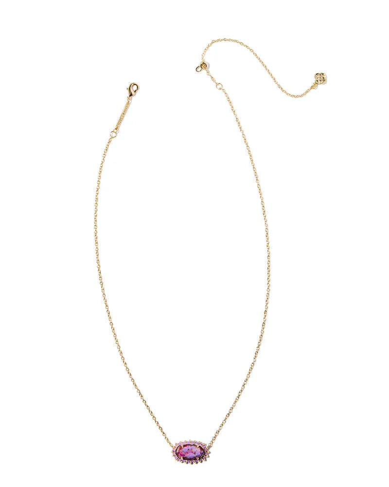 Kendra Scott Elisa Framed Necklace Gold Bronze VND Violet