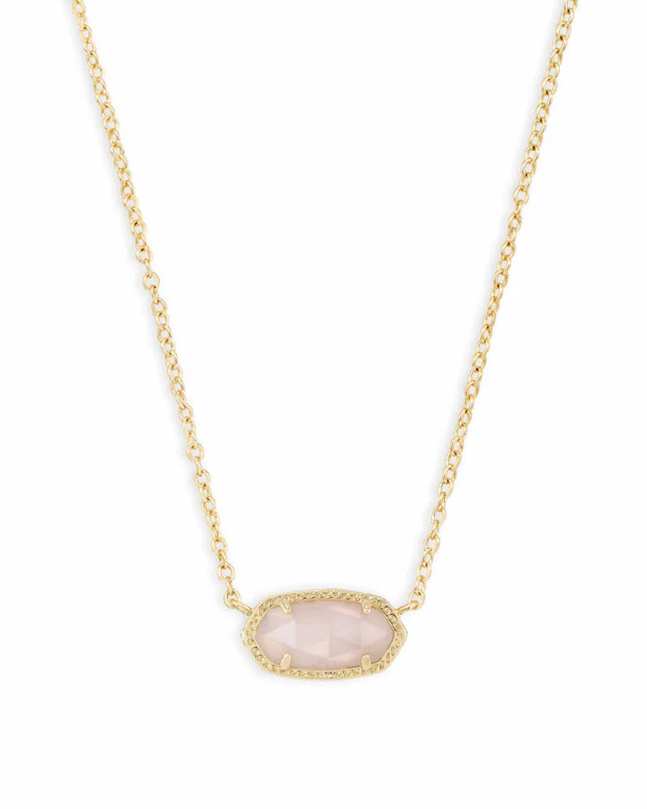 Kendra Scott Elisa Necklace in Rose Quartz on Gold