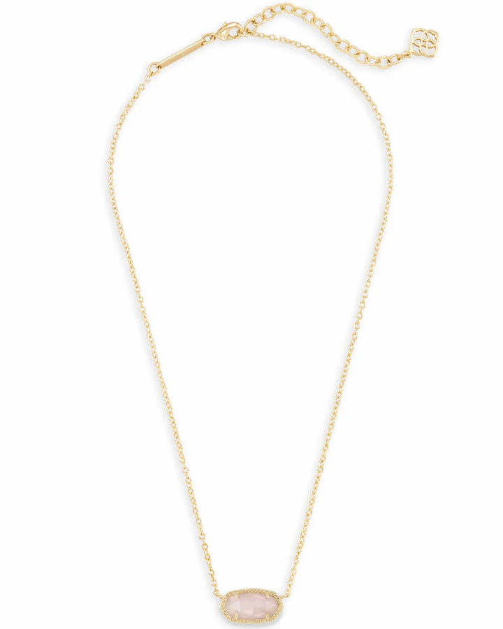 Kendra Scott Elisa Necklace in Rose Quartz on Gold