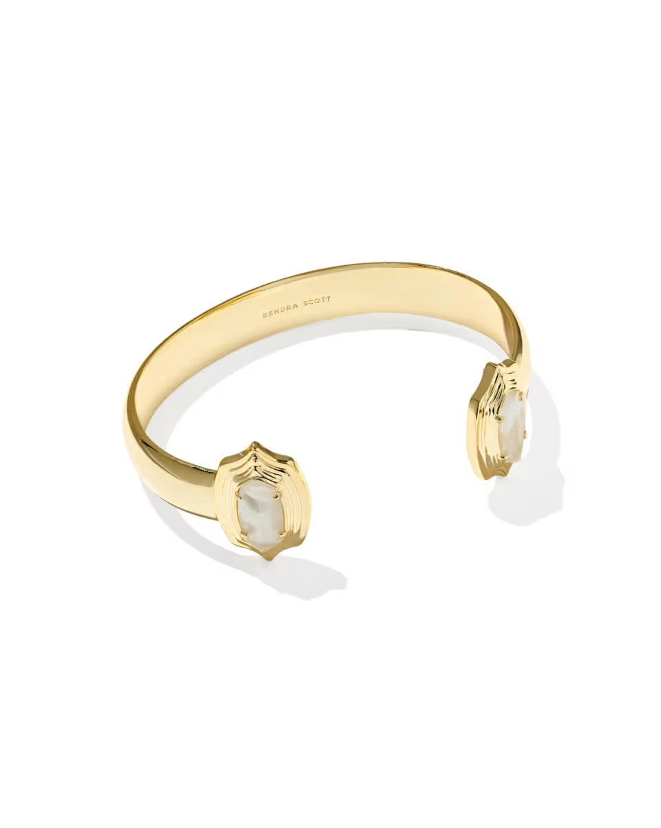 Kendra Scott Elton Step Frame Cuff Bracelet Gold Ivory MOP