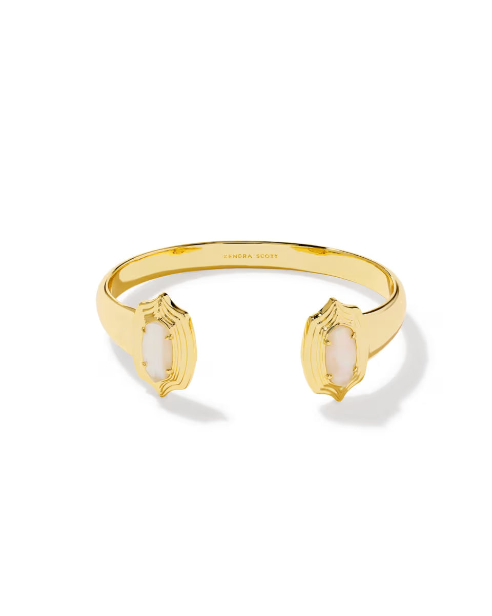 Kendra Scott Elton Step Frame Cuff Bracelet Gold Ivory MOP