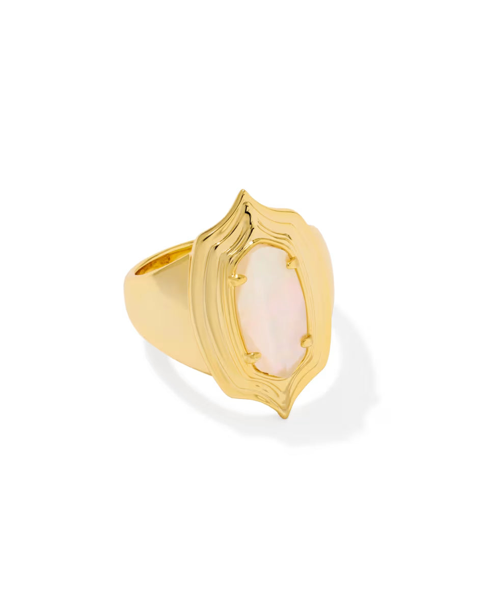 Kendra Scott Elyse Cocktail Ring Gold Ivory MOP