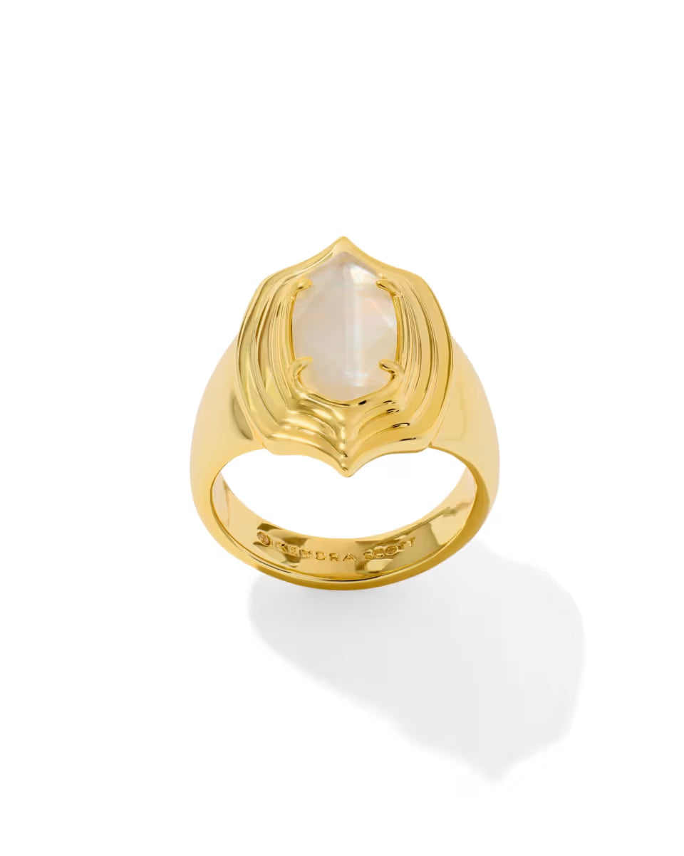 Kendra Scott Elyse Cocktail Ring Gold Ivory MOP