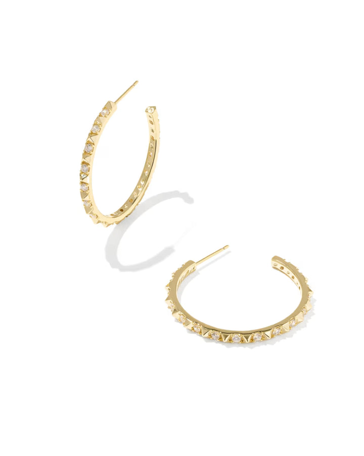 Kendra Scott Fate Hoop Earring Rhodium White CZ