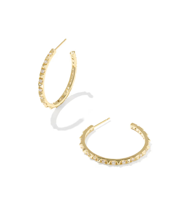 Kendra Scott Fate Hoop Earring Gold White CZ