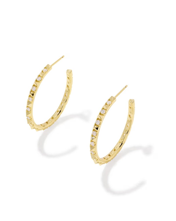 Kendra Scott Fate Hoop Earring Rhodium White CZ