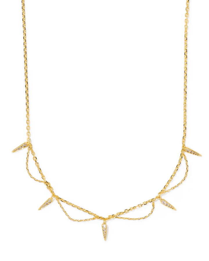 Kendra Scott Fate Strand Necklace Gold White CZ