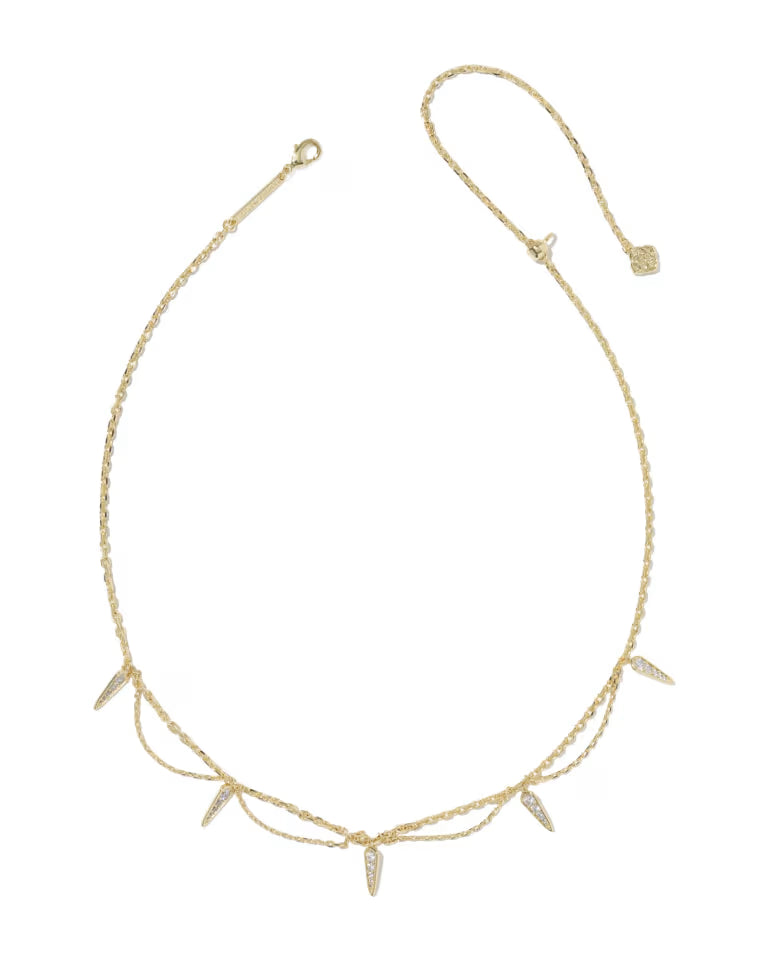 Kendra Scott Fate Strand Necklace Gold White CZ