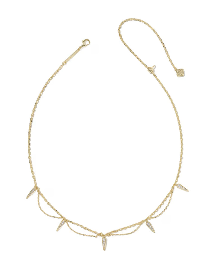 Kendra Scott Fate Strand Necklace Gold White CZ