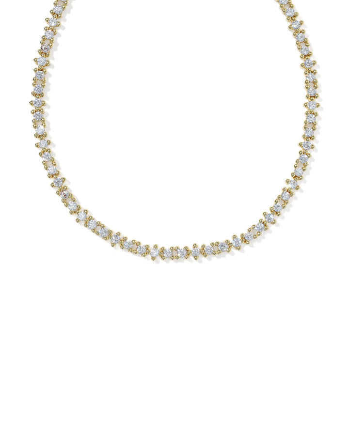 Kendra Scott Fate Tennis Necklace Rhodium White CZ