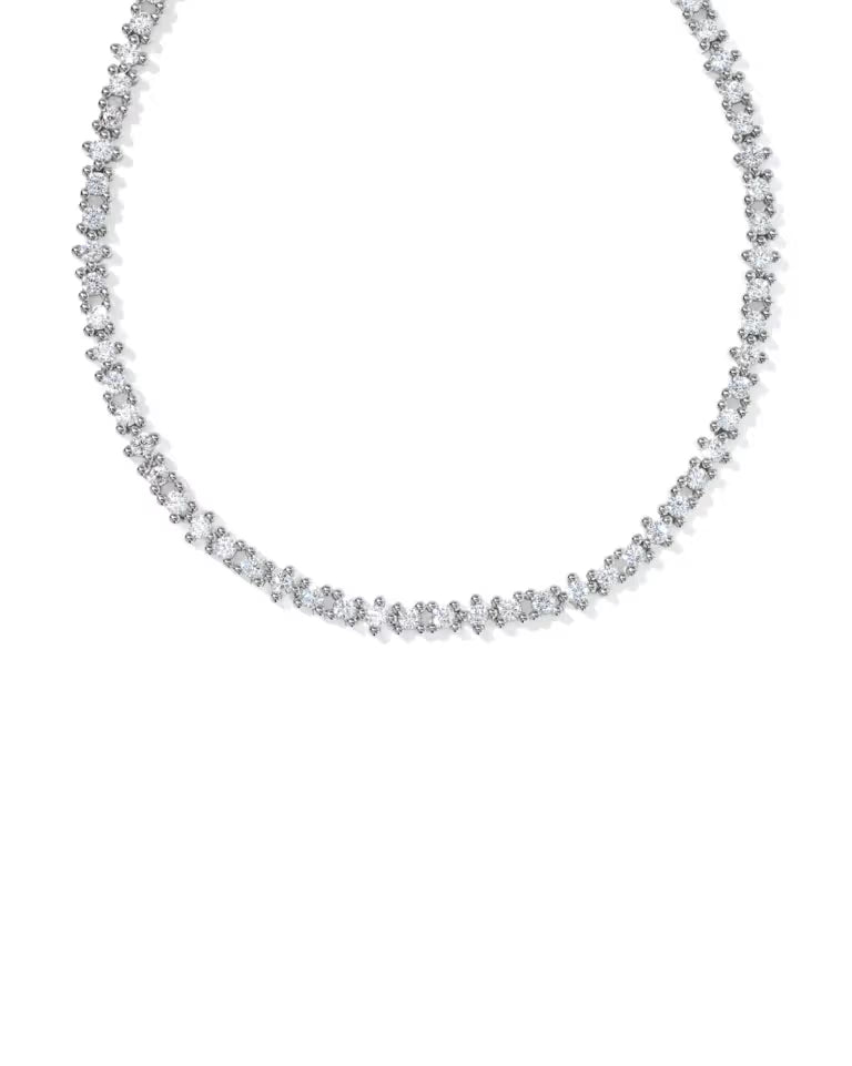 Kendra Scott Fate Tennis Necklace Gold White CZ