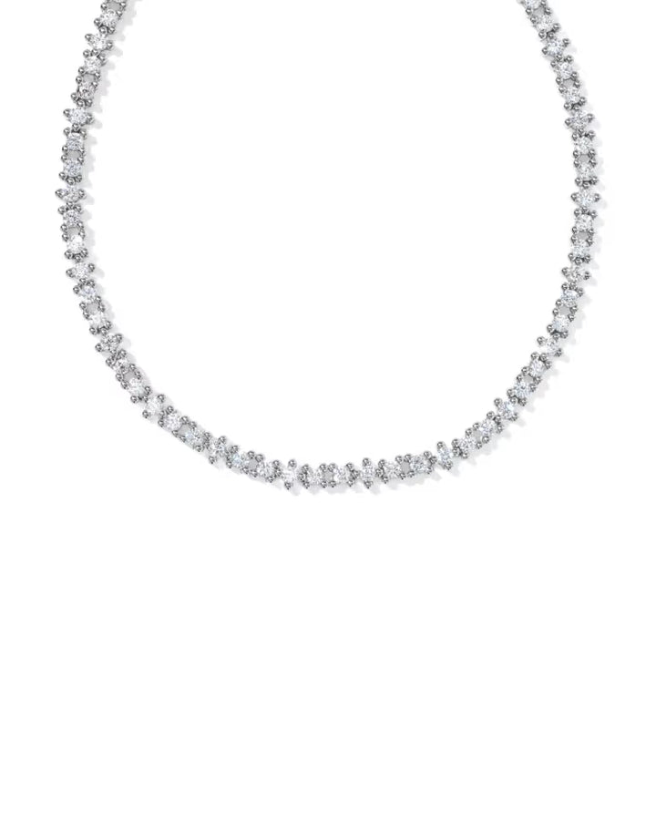 Kendra Scott Fate Tennis Necklace Gold White CZ