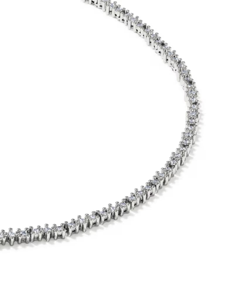 Kendra Scott Fate Tennis Necklace Gold White CZ