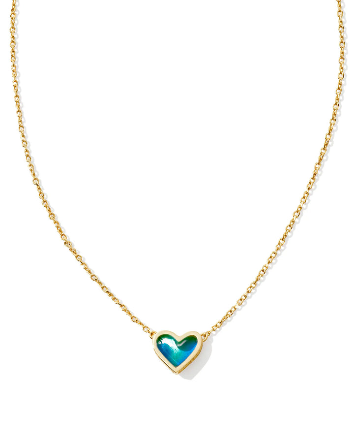 Kendra Scott Framed Ari Heart Necklace Gold Mood Stone