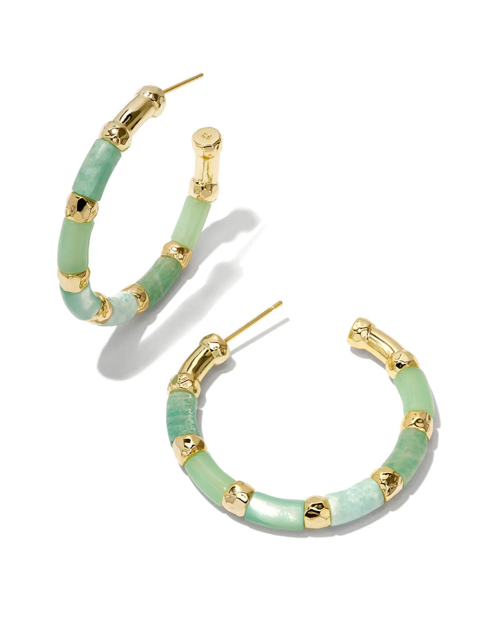 Kendra Scott Gigi Hoop Blue Mix in Gold