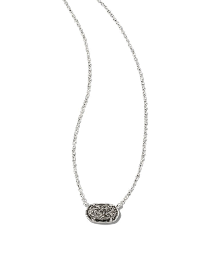 Kendra Scott -Grayson Silver Pendant Necklace in Platinum Drusy