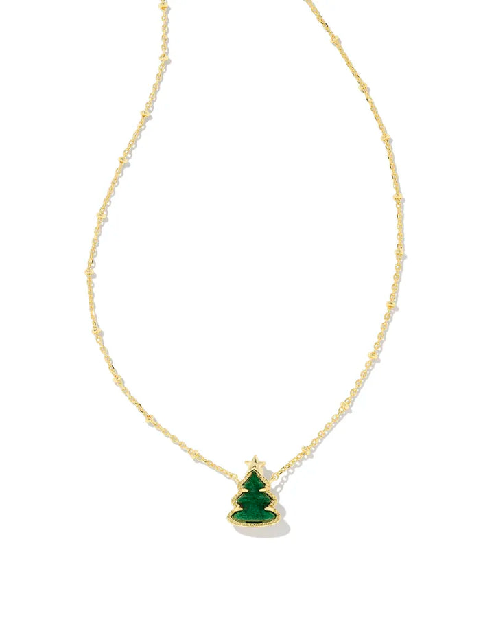 Kendra Scott Holiday Tee Pendant Necklace in Green Quartzite