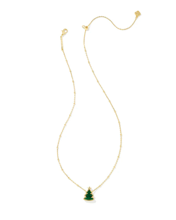 Kendra Scott Holiday Tee Pendant Necklace in Green Quartzite