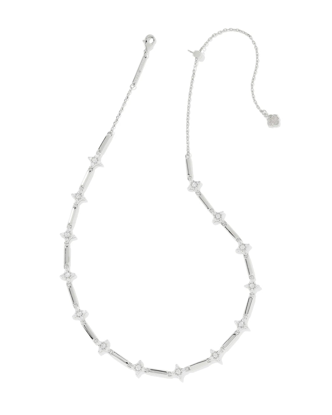 Kendra Scott Holland Strand Necklace in White Crystal on Silver