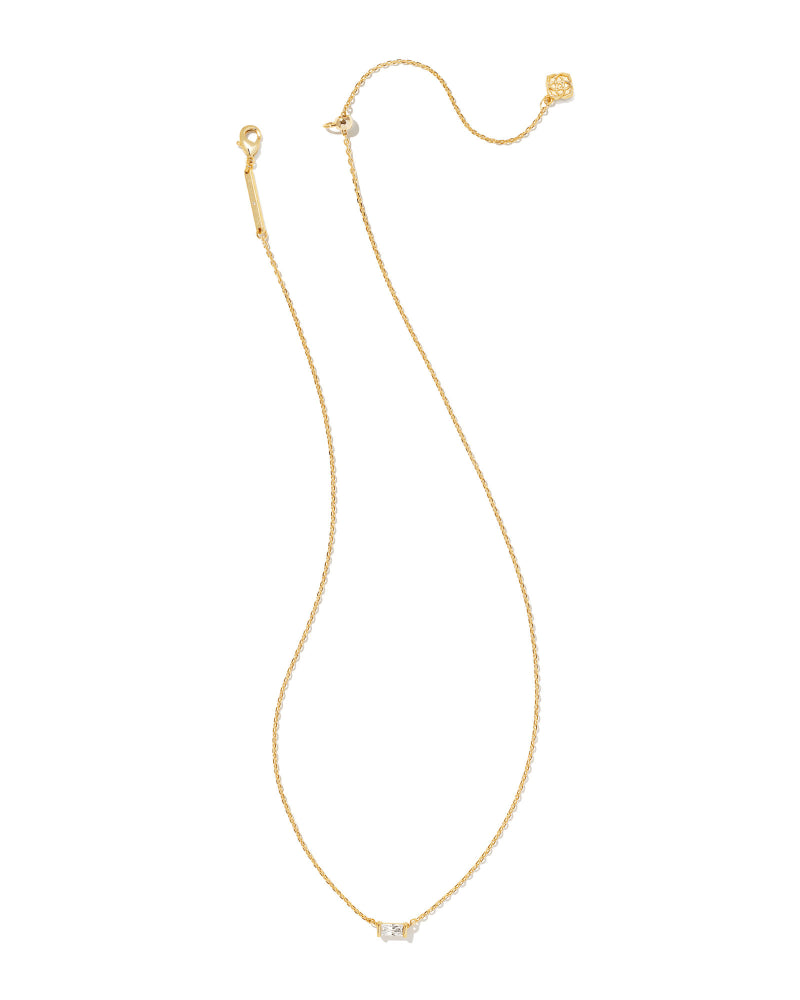 Kendra Scott-Juliette Gold Pendant Necklace in White Crystal