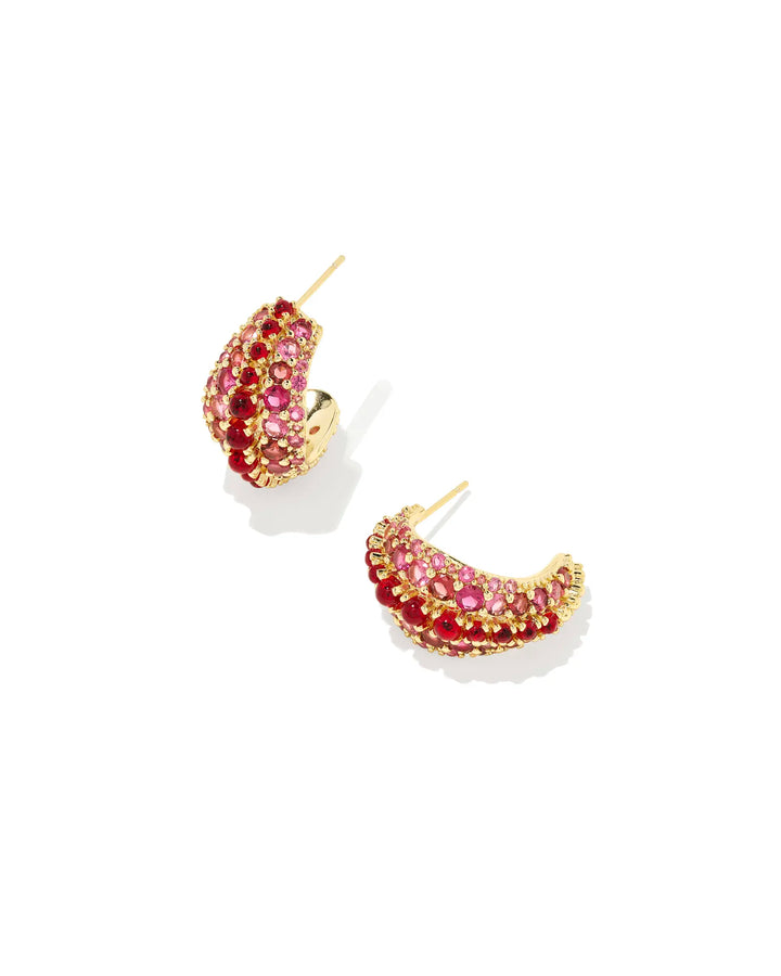 Kendra Scott Krista Hoop Red Mix on Gold