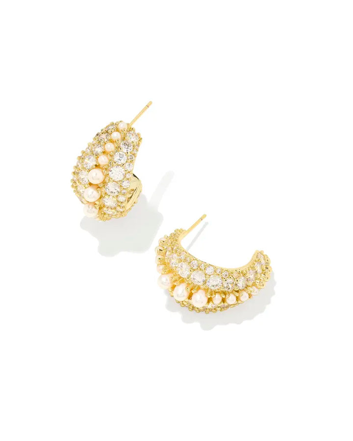 Kendra Scott Krista Hoop White Mix on Gold