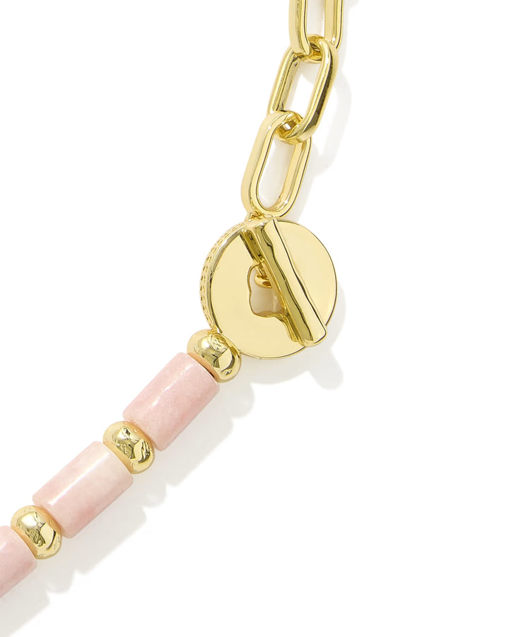 Kendra Scott Lindsey Bead Half Necklace in Pink on Gold