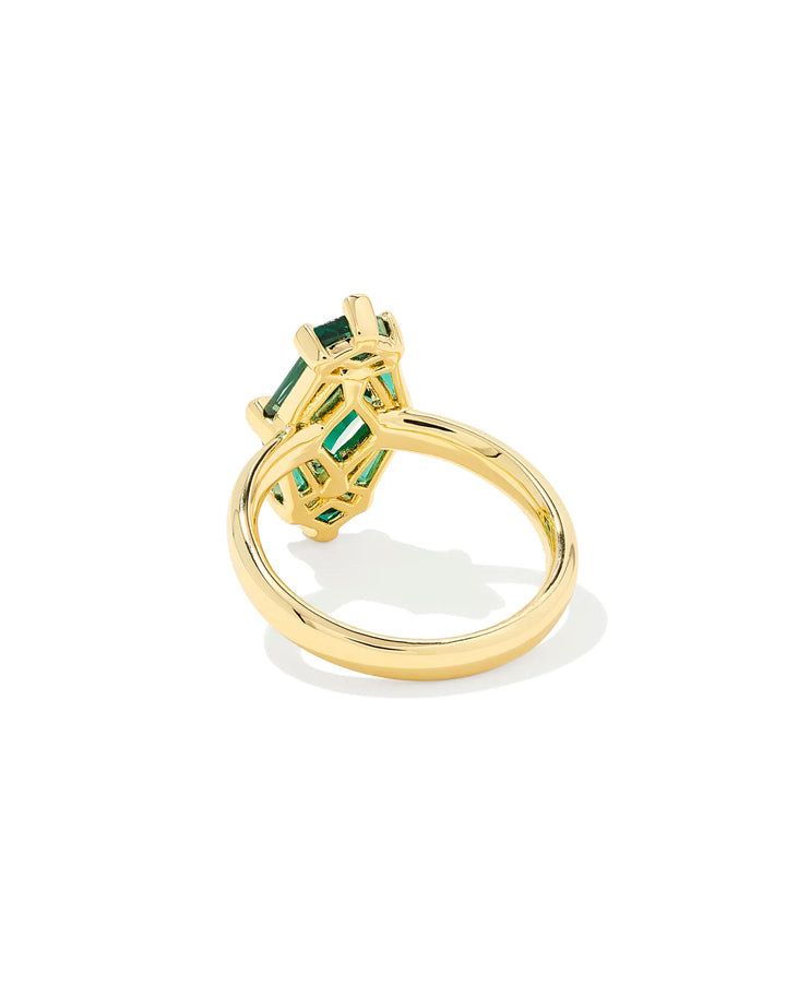 Kendra Scott Lindy Rae Cocktail Ring in Emerald Crystal on Gold