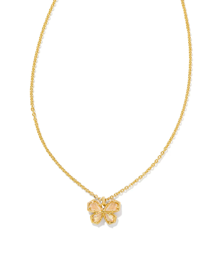 Kendra Scott Mae Butterfly Pendant Necklace in Golden Abalone in Gold