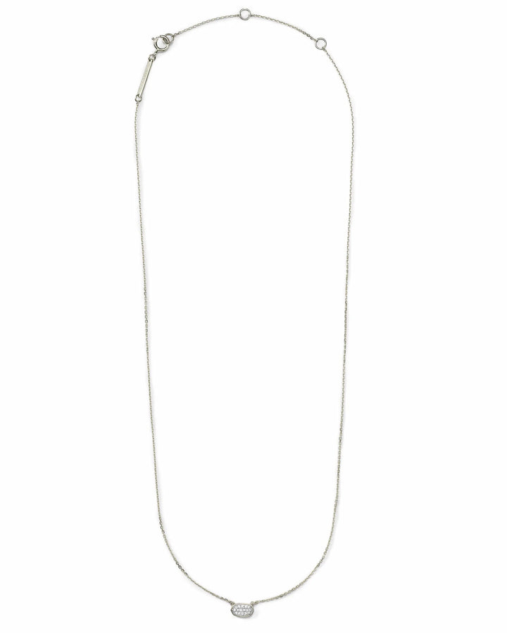 Kendra Scott Fine Jewelry-Marisa Pendant Necklace in White Diamond and 14k White Gold
