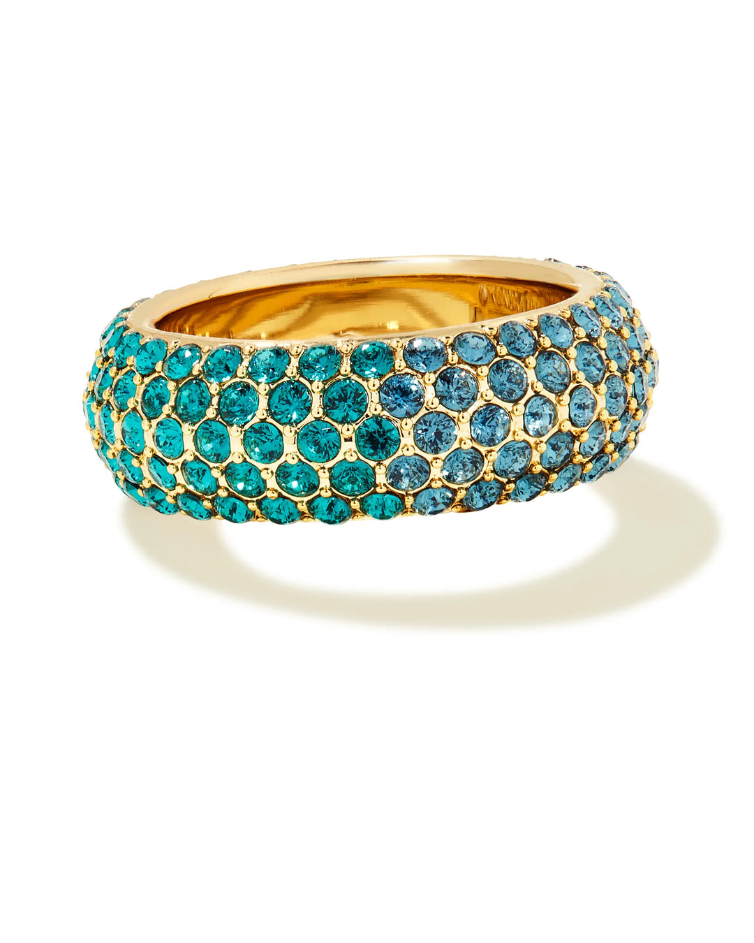 Kendra Scott Mikki Pave Band Ring Gold/Green Blue Ombre